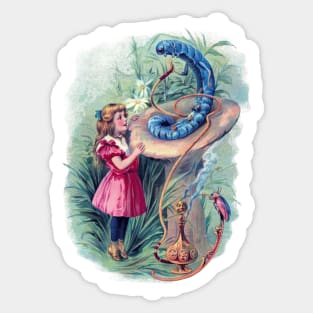 Alice in Wonderland and the Caterpillar Sticker